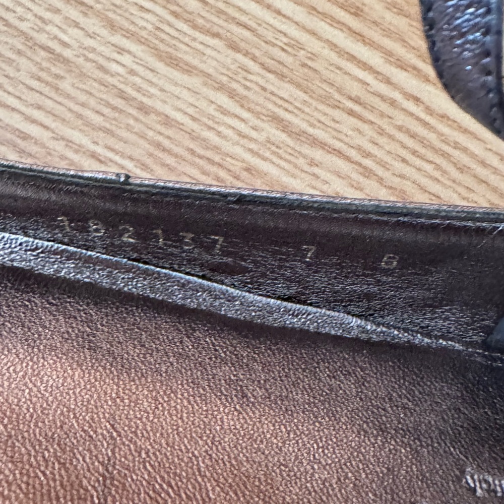 Gucci Horsebit Women 7B Ballet Flats Shoes Bronze Pewter Ankle Strap Mary Jane - Picture 6 of 11